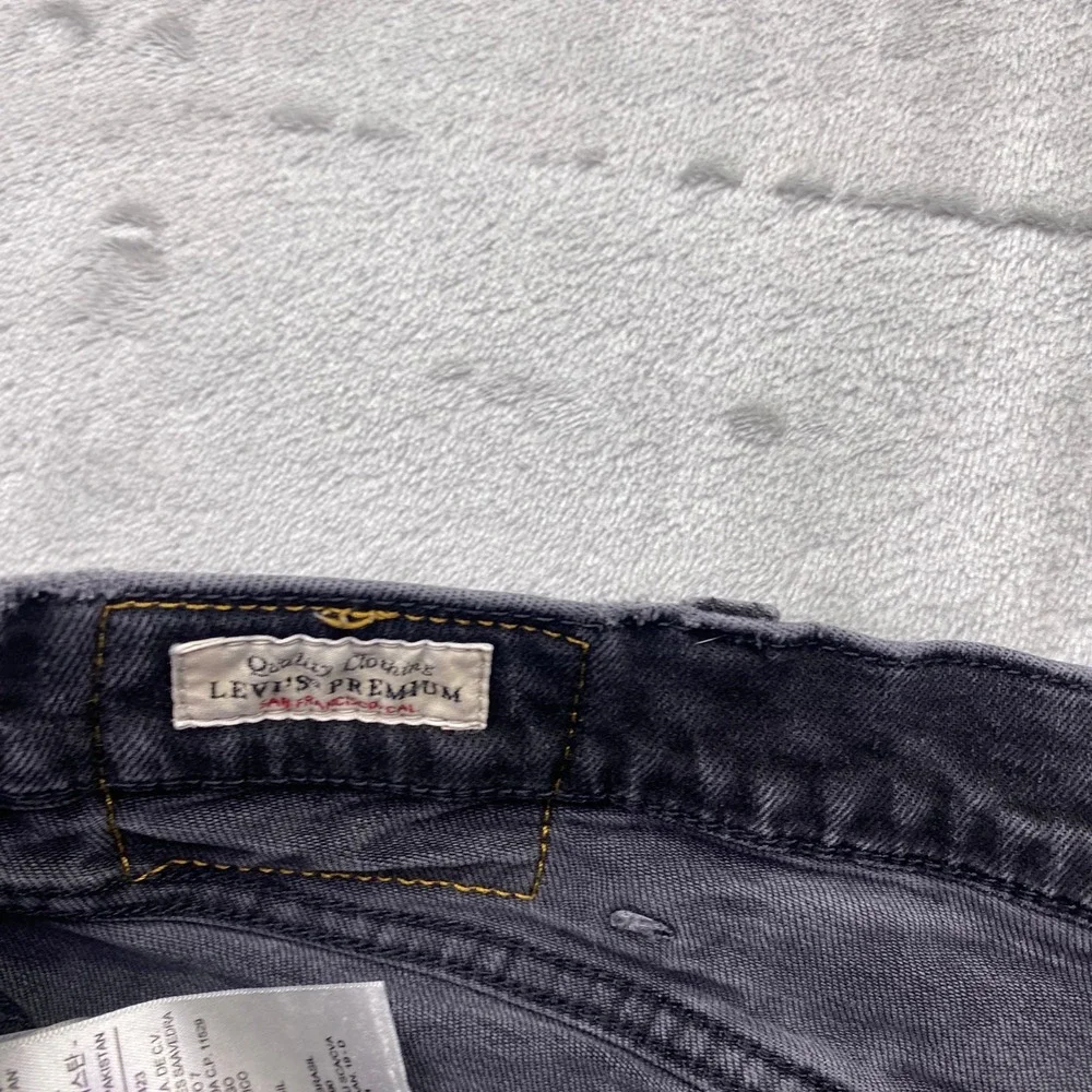 Levis Premium 514 Straight Fit Jeans Mens Sz 38 Charcoal Gray Denim Grunge Retro